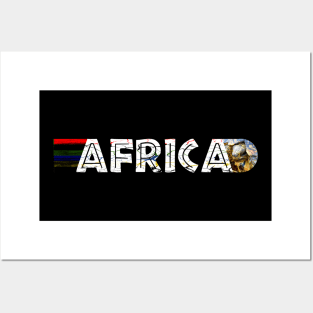 African Flag Colors Distressed Leopard Tortoise Posters and Art